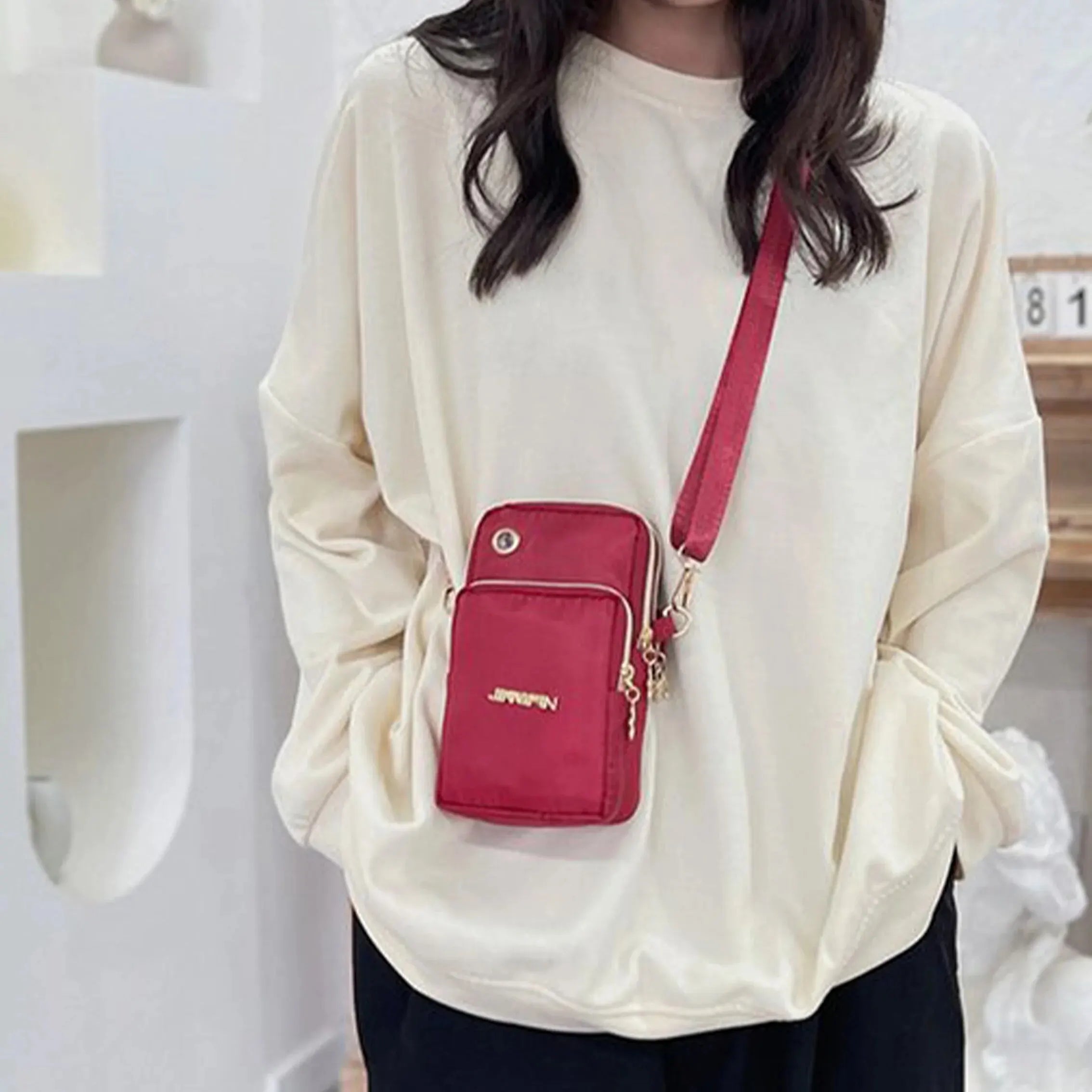 Womens Crossbody Phone Bag Mini Bag With Zipper Everyday Use - Smarsty