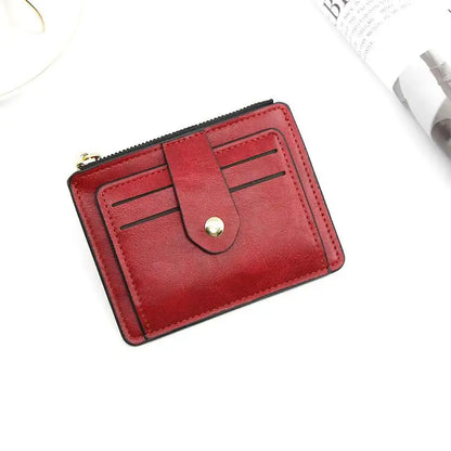 Luxury Small Men's Credit ID Card Holder Wallet Male Slim Leather Wallet with Coin Pocket Brand Designer Purse for Men Women - Smarsty