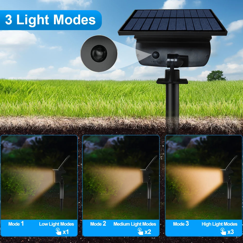 Solar Powered LED Spotlights for Outdoor Landscape Lighting - Smarsty