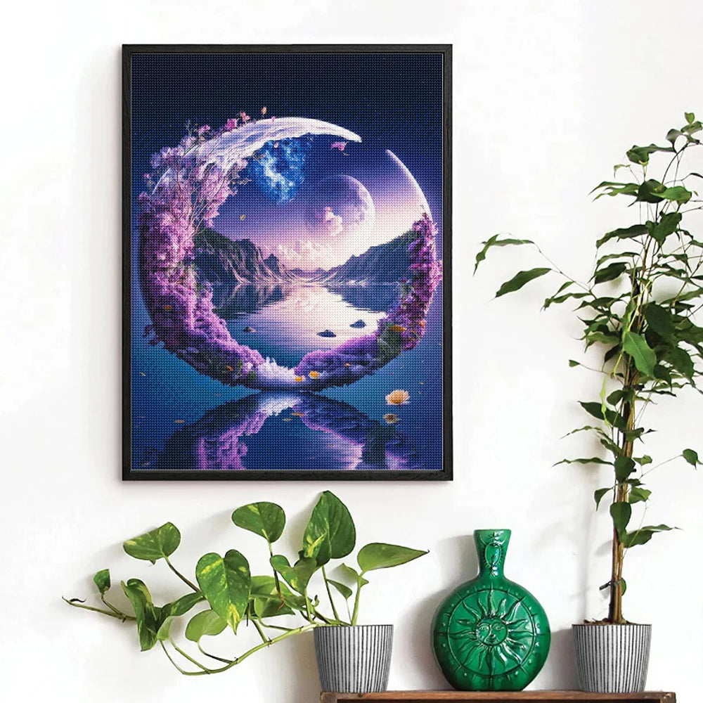 Purple Moon DIY 5D Diamond Painting Kit for Home Decor - Smarsty