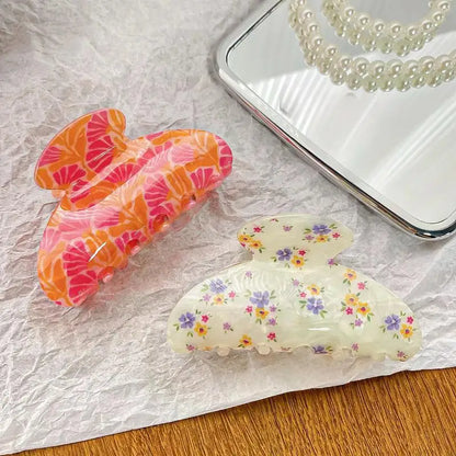 Vintage Floral Hair Claw Clip Elegant Colorful Design - Smarsty