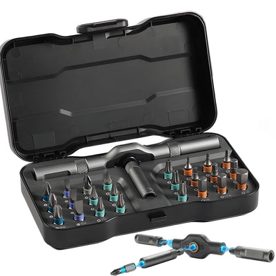 VMAN 24in1 Multifunction Ratchet Screwdriver Set Multi Magnetic Bits Mini Repair Tool Kit Household Tool For PC & Desk Etc. - Smarsty