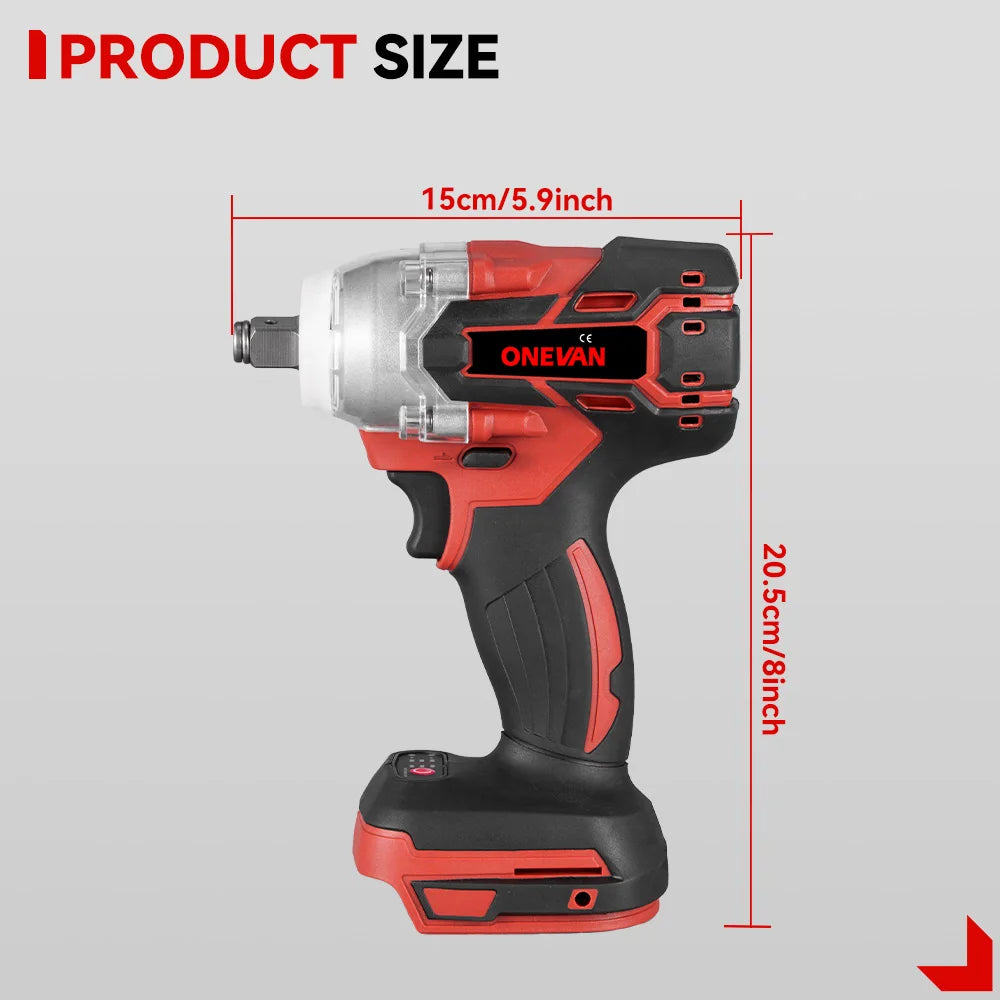 Onevan 520Nm Brushless Electric Impact Wrench with Dual Gears - Smarsty