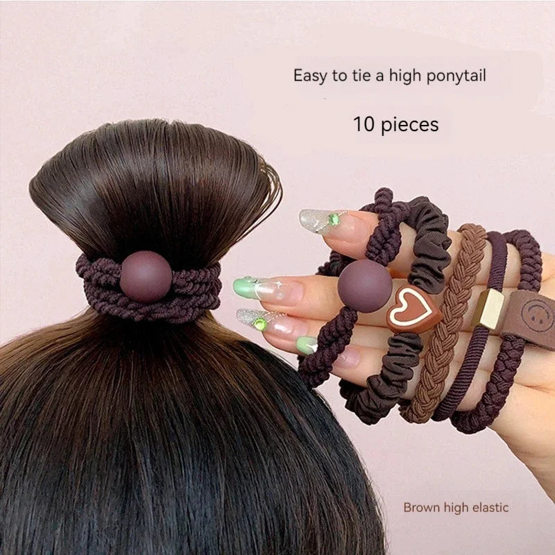 10PCS High Elasticity Hair Ring Set for Durable Ponytails - Smarsty