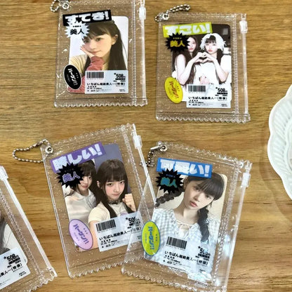 INS Transparent Candy Bag Badge Holder Korean Photocard Holder Display Bag Pendant Idol Photo Card Protective Cover Card Holder
