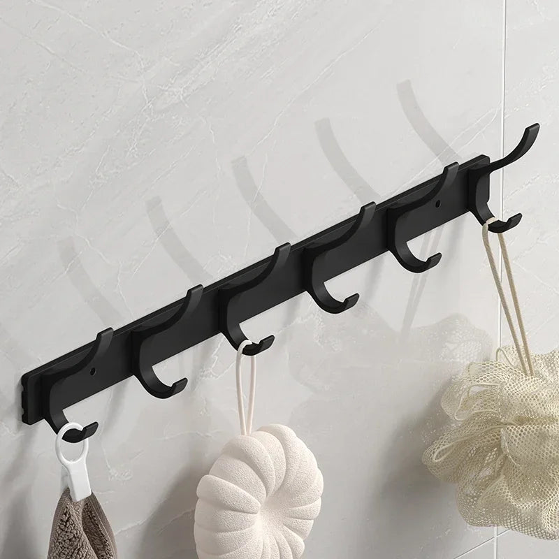 Black Aluminum Robe Hooks for Towel and Coat Storage - Smarsty