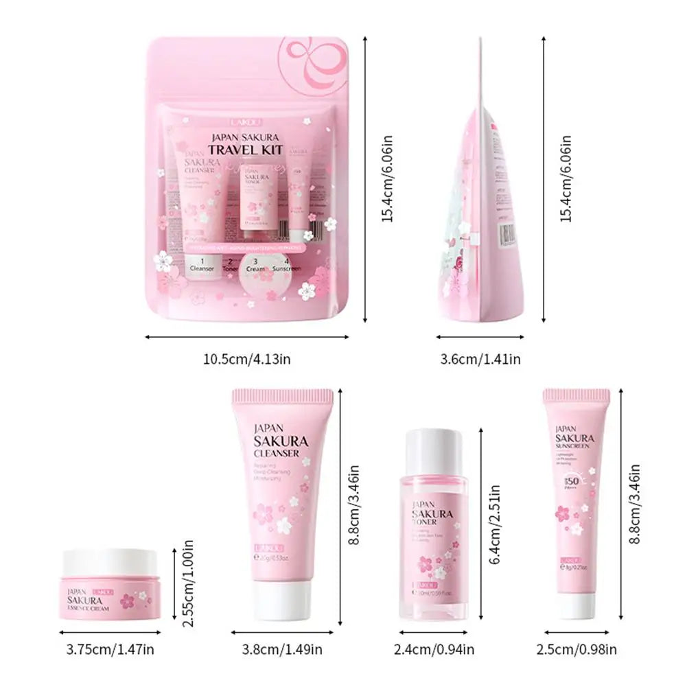 Sakura Skin Care Sets & Kits With Cleanser,Serum,Eye Cream,essence Cream Beauty Products For Women Gift Sets Routine Travel Kit - Smarsty