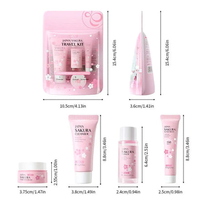 Sakura Skin Care Sets & Kits With Cleanser,Serum,Eye Cream,essence Cream Beauty Products For Women Gift Sets Routine Travel Kit - Smarsty