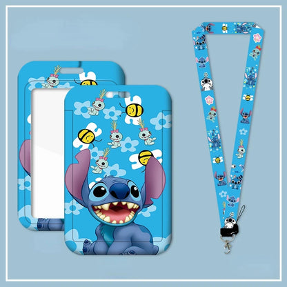 Disney Anime Credential Badge Holder Kawaii Stitch Card Holders Student Campus Lanyard Cards Holder Neck Straps for Kids Gift - Smarsty