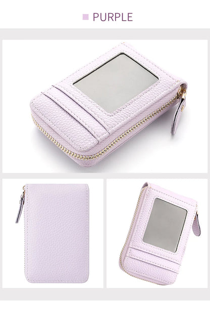 Fashion Pu Leather Zipper Short Mini Wallet Women Id Bank Card Holder Women Purse
