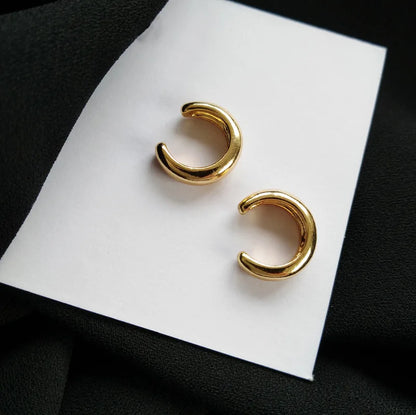 Double Circle Ear Cuff No Piercing Vintage Hip Hop Style - Smarsty