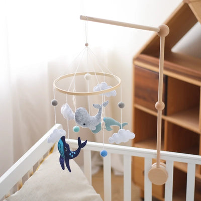 Baby Crib Mobile Bed Bell Rattle Toys Wooden Crochet Stars Pendant Bed Bell Toys Newborn Comfort Crib Bracket Hanging Toys Gifts by Smarsty