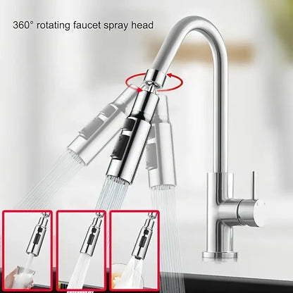 Universal Swivel Faucet with Three-Mode Splash Proof Nozzle - Smarsty