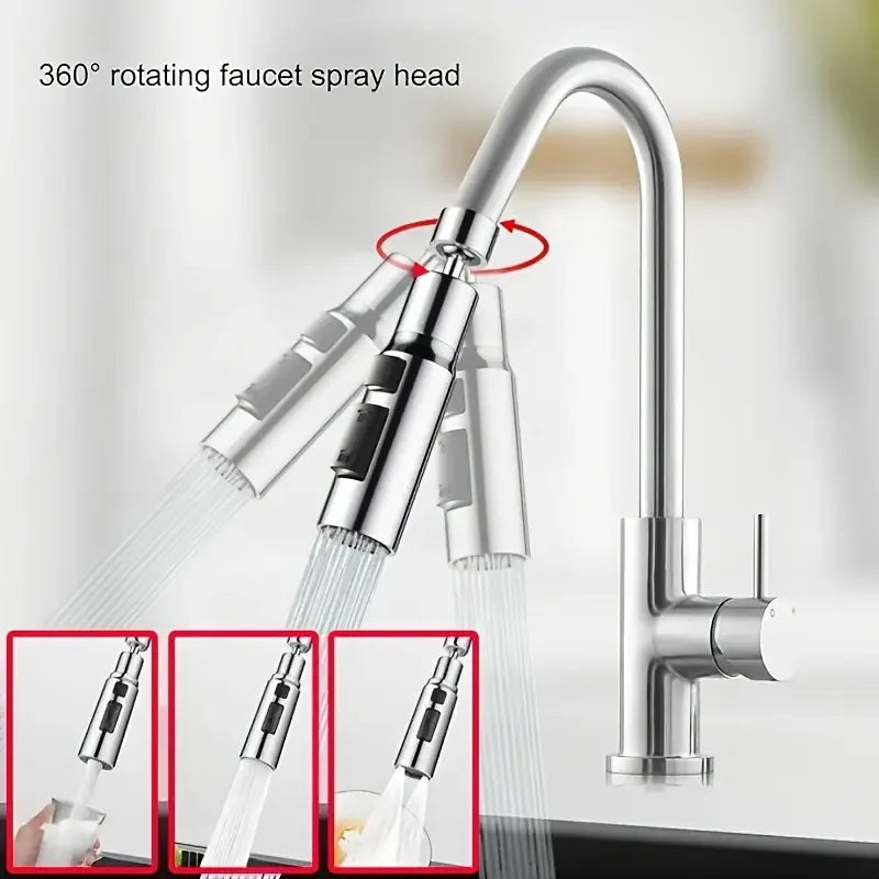 Universal Swivel Faucet with Three-Mode Splash Proof Nozzle - Smarsty