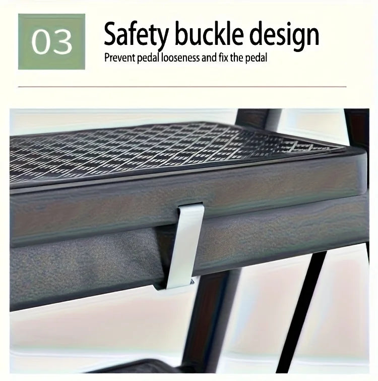 4-step ladder set: multifunctional foldable lightweight, wide-thick sturdy, safe handle + wide non-slip steps, for home/outdoor/