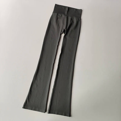 High Waisted Compression Without Awkward Lines Micro Flared Yoga Outdoor Wear Seamless Elastic Fitness Pants Lifting Leggings - Smarsty