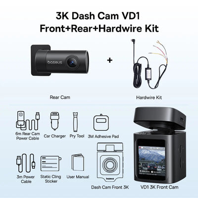 Front And Rear Dash Cam With GPS Galileo 24H Parking - Smarsty