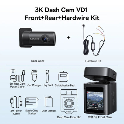 Front And Rear Dash Cam With GPS Galileo 24H Parking - Smarsty