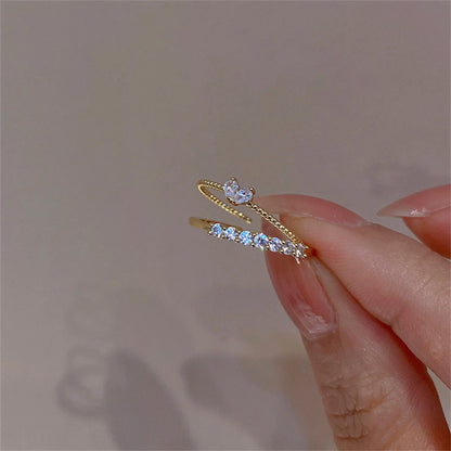 Elegant Dainty Crystal Heart Rings Set for Women - Smarsty