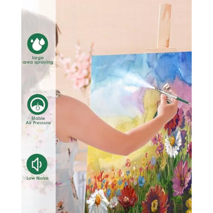 Rechargeable Portable Cordless Airbrush Kit with Compressor for Nail Art Makeup Application Fine Painting and Cake Decoration V