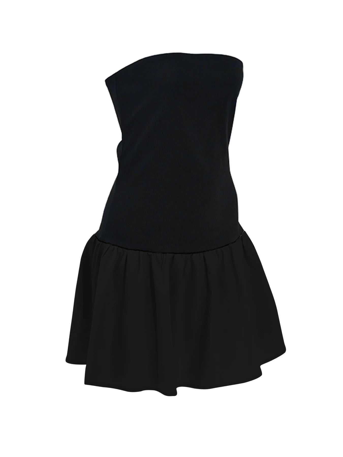 Black Sexy A-Line Dress Summer Strapless Women Slim Fit Off Shoulder Fashion Patchwork Casual Party Female Mini Dresses Clothing