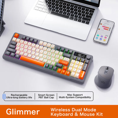 Wireless Keyboard With Screen Bluetooth Multi Device Linking - Smarsty