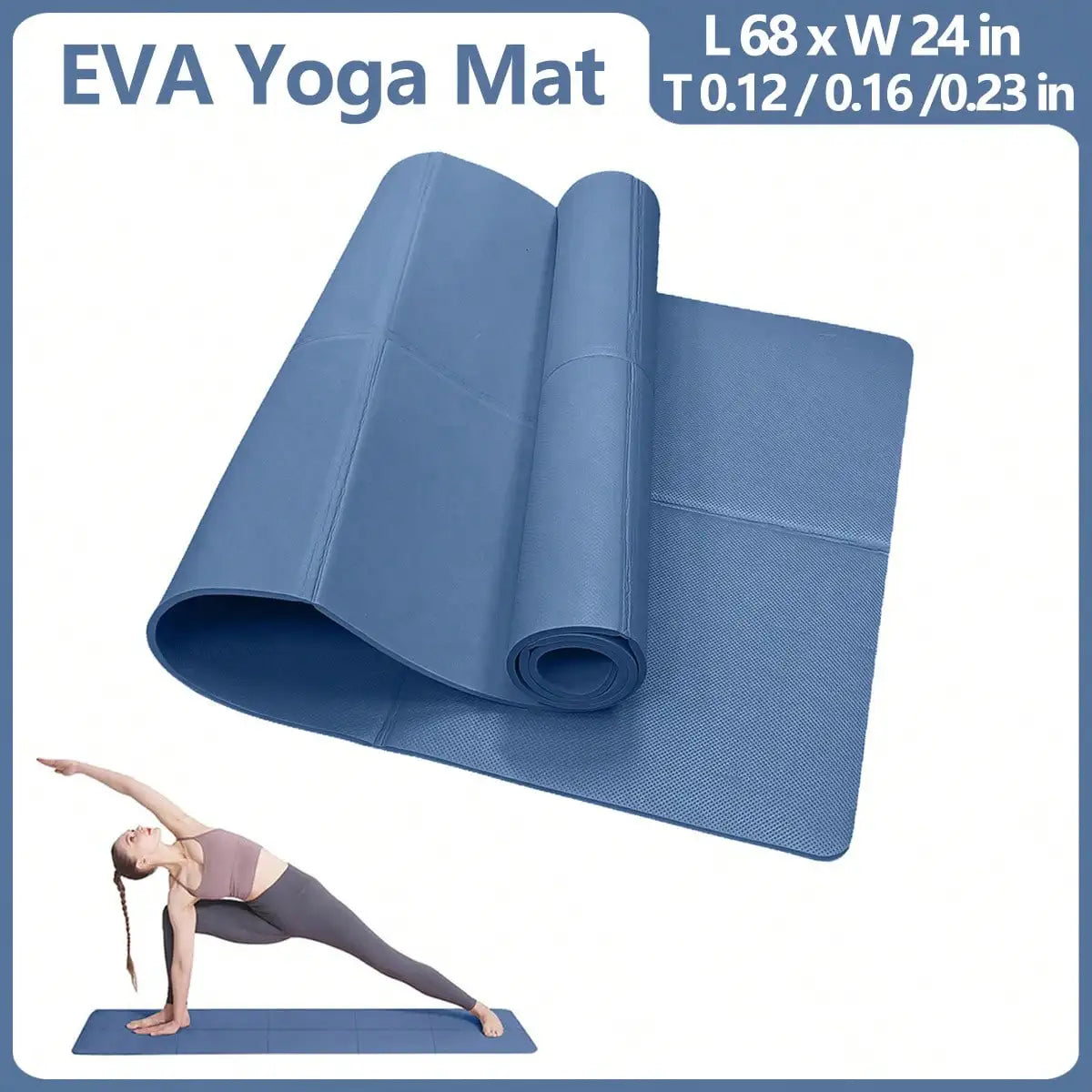Yoga Mat Pilates Fitness Mat 3/4/6mm Thicknes Non Slip Yoga Cushion Travel Fitness Exercise Pad for Women Home Gym Floor Workout - Smarsty