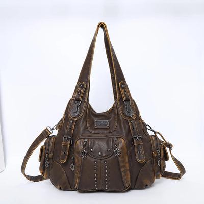 Angelkiss PU Leather Women Shoulder Bag Zipper Closure - Smarsty