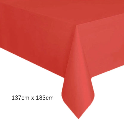 Disposable White Pink Tablecloth for Parties and Weddings - Smarsty
