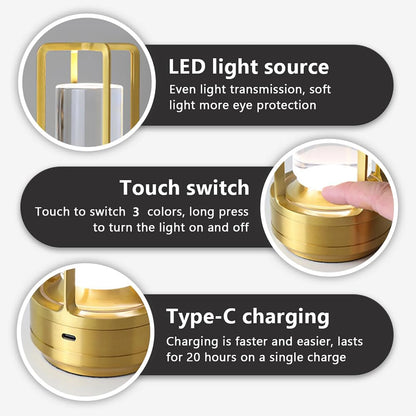 Wireless LED Touch Sensor Table Lamp for Bedroom Decor - Smarsty
