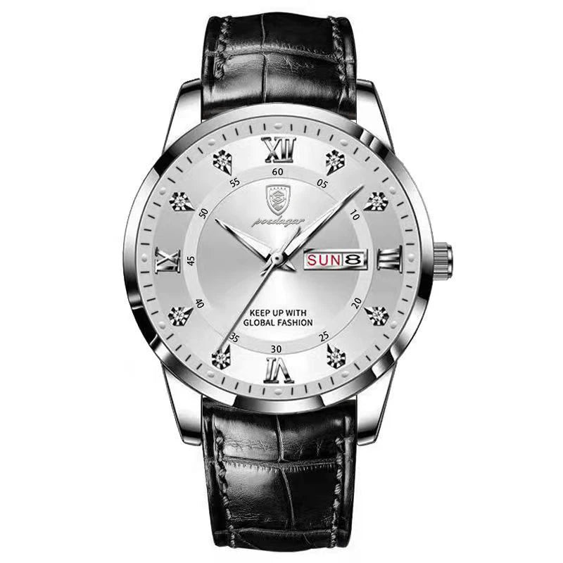 Luxury Waterproof Luminous Leather Quartz Watch for Men - Smarsty