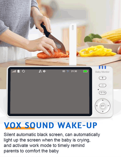 5.0 Inch Video Baby Monitor With Pan Tilt Camera Wireless Two Way Audio Night Vision Security Babysitter VOX Wake Up USB Charge by Smarsty