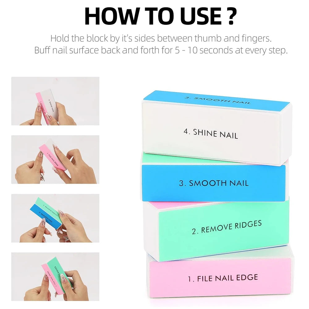 LULAA Professional 4 Way Nail Buffer Block Set - Smarsty
