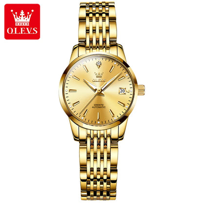 OLEVS Ladies Automatic Wristwatch Waterproof Stainless Steel - Smarsty