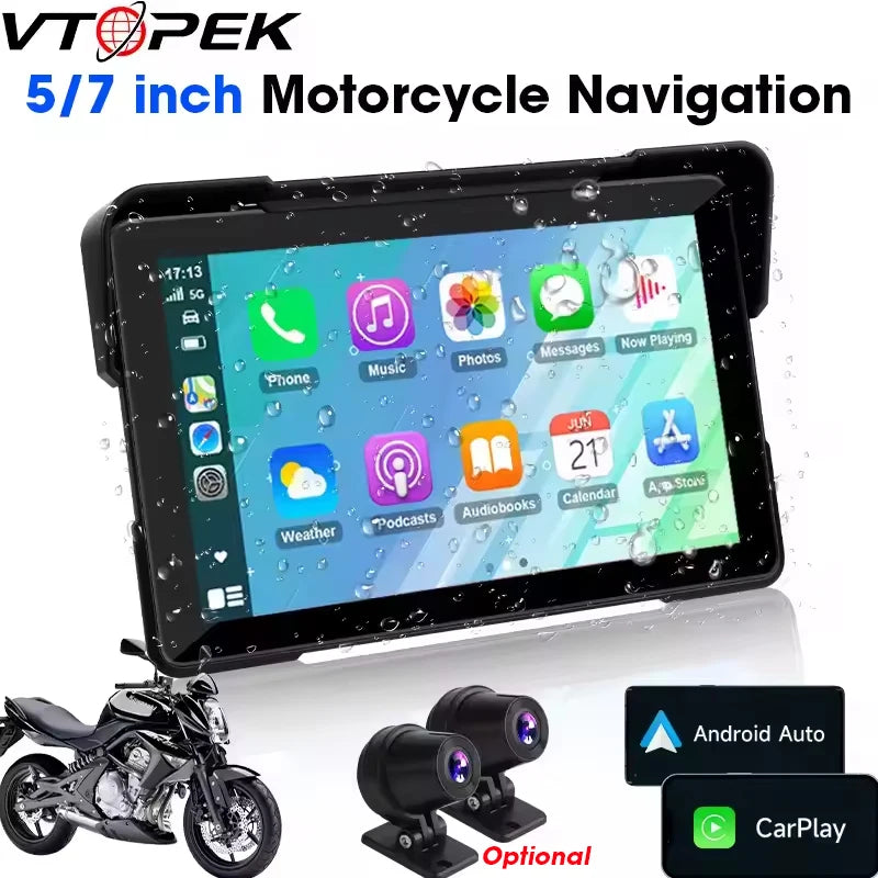 Motorcycle DVR GPS Navigation With CarPlay And Android Auto - Smarsty