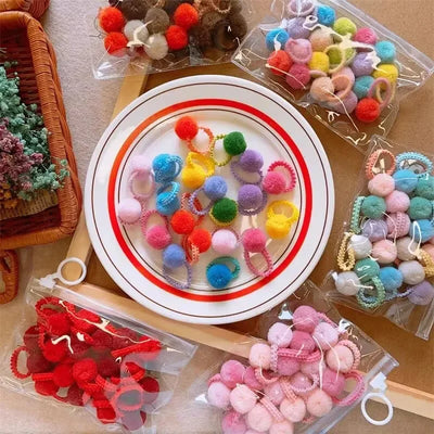 20 Pack Girls Plush Hair Bands Soft Colorful Ties Set - Smarsty