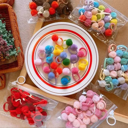 20 Pack Girls Plush Hair Bands Soft Colorful Ties Set - Smarsty