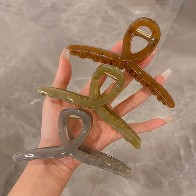 Large Jelly Hair Claw Clip Secure Hold Morandi Colors - Smarsty