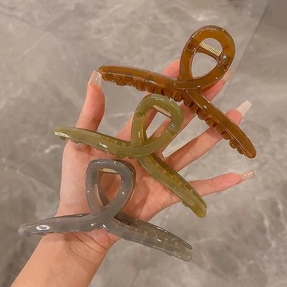 Large Jelly Hair Claw Clip Secure Hold Morandi Colors - Smarsty