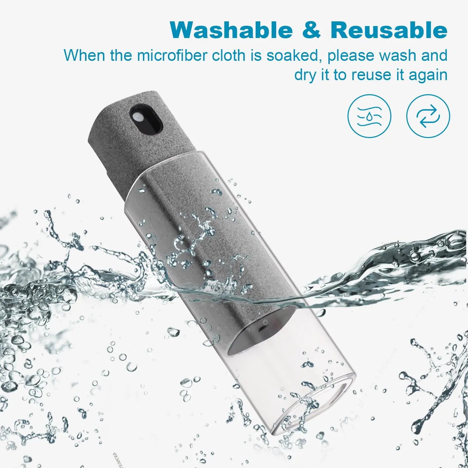 Two In One Screen Cleaner Spray Bottle With Microfiber Cloth