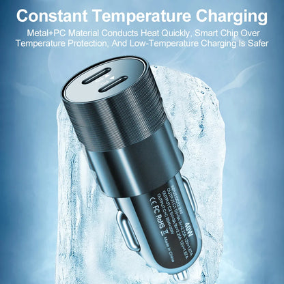 HeavyDuty USB Type C Car Charger PD Fast SixtyFiveW Output - Smarsty
