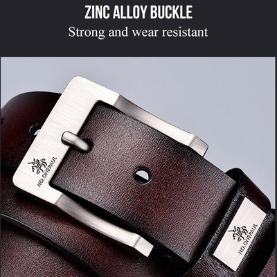 Men's Leather Belt Classic Vintage Pin Buckle High Quality - Smarsty