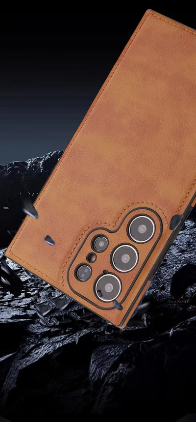 Premium PU Leather Shockproof Phone Case With Slim Bumper - Smarsty