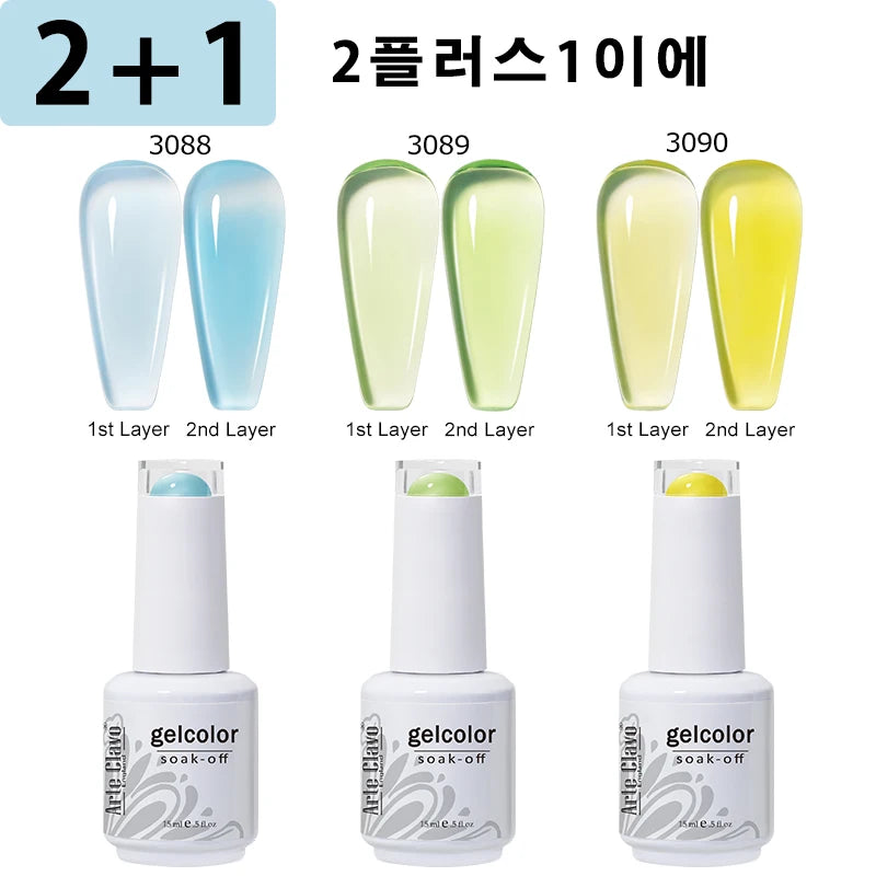 Summer Colorful Jelly Gel Nail Polish Set for Nail Art - Smarsty