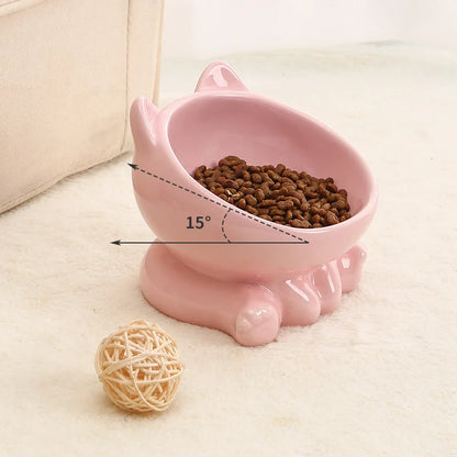 Ceramic Cat Bowl with High Feet for Comfort - Smarsty