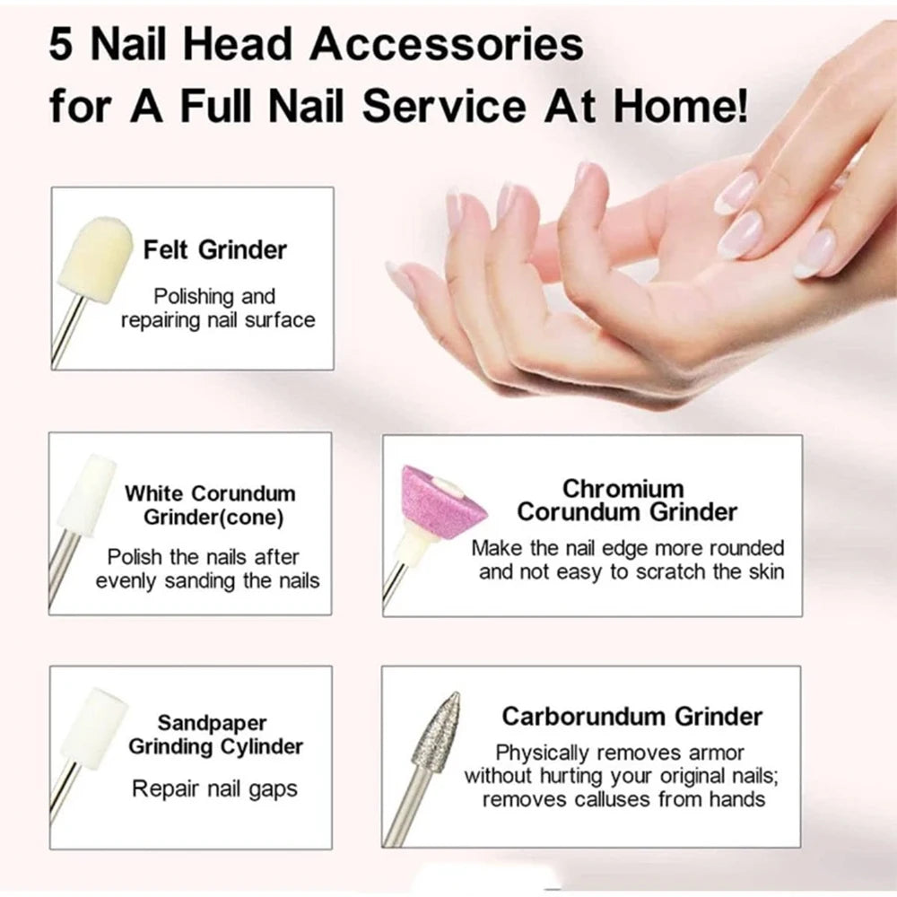 Portable Electric Nail File with 4 Speed Options - Smarsty
