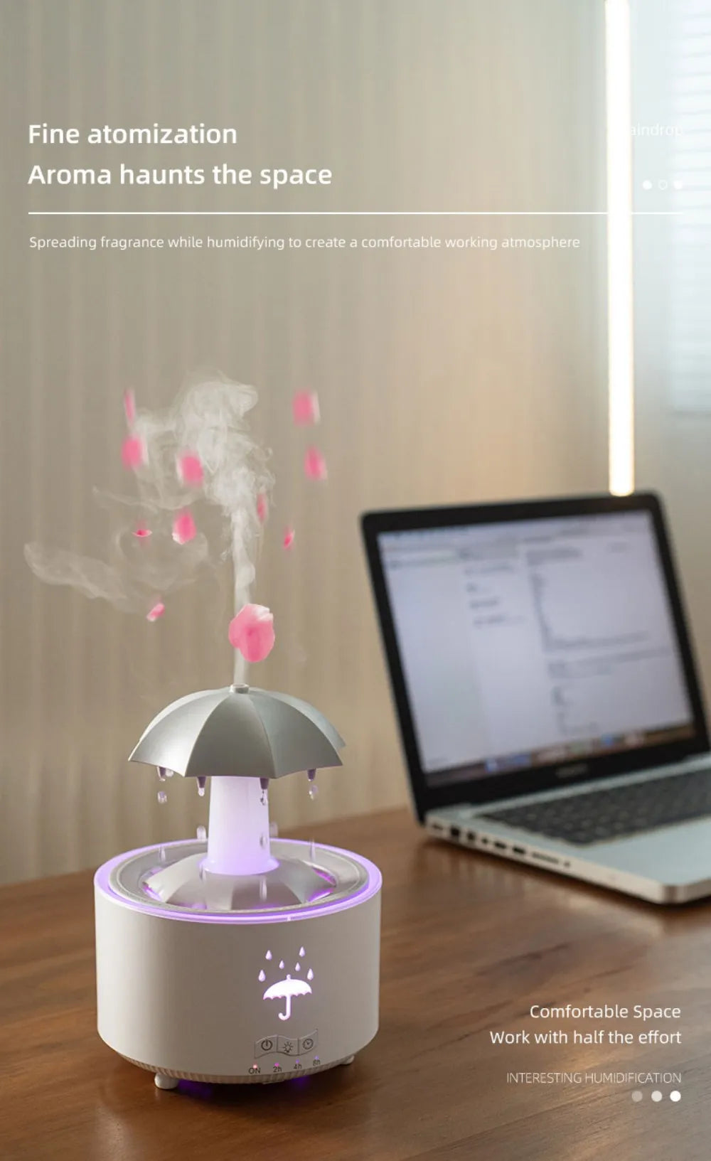 Rotating Umbrella Humidifier with Colorful Night Lights - Smarsty