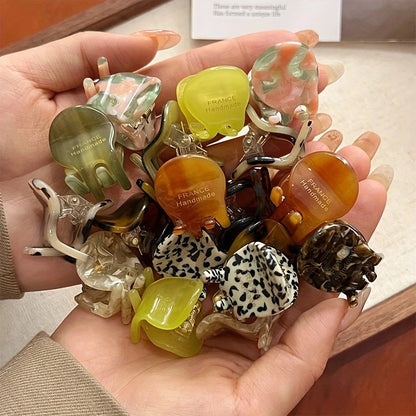 Mini Acetate Hair Claw Set Small Cute Elegant Secure Grip - Smarsty