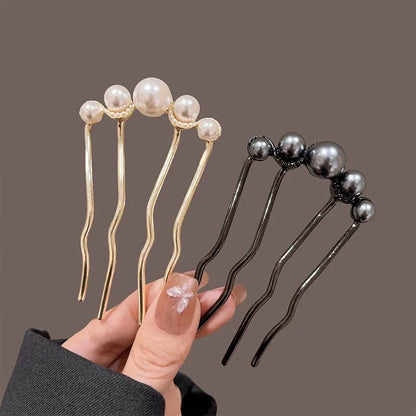 Korean U Shaped Pearl Hairpins for Elegant Styling - Smarsty