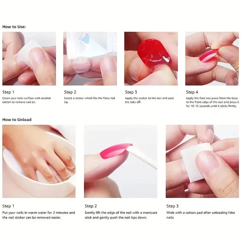 24 Piece Short Square Fake Nails with Colorful French Design - Smarsty